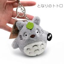 Anime Totoro Peluche Portachiavi carino Bambola anime giapponese Totoro Foglia di loto Giocattolo per bambini Compleanno Regalo di Natale Portachiavi bambola