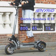IENYRID iE-S1 Scooter elettrico per adulti Motore da 800 W Batteria 48V15AH Sistema di controllo automatico della velocità 10 "Pneumatico fuoristrada E-Scooter