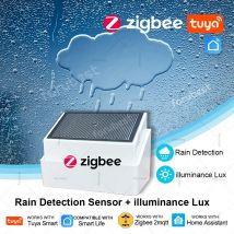 Czujnik deszczu Zigbee z detektorem światła, zewnętrzny, wodoodporny czujnik deszczu do Tuya Home Assistant Z2MQTT Automation