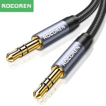 Rocoren Audiokabel 3,5 mm Klinke Stecker auf Stecker Aux-Kabel für Telefon Kopfhörer Auto MP3 Lautsprecher Computer 3,5 mm Klinke Aux-Drahtkabel 5 m