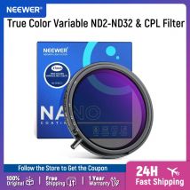 NEEWER Filtro ND y CPL variable de colores verdaderos de 67 mm ND2-ND32 y ND3-64, filtro CPL y densidad neutra limitada ajustable 2 en 1