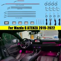 Umgebungslicht für Mazda 6 Atenza 2019–2022, Taste, APP-Steuerung, dekorative LED-Armaturenbrett-Tür-Atmosphärenlampe, beleuchteter Streifen