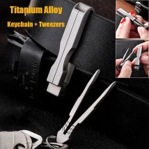 Schnell abnehmbarer Schlüsselanhänger aus Titanlegierung, Pinzette, Schnalle, Schlüsselanhänger, Outdoor, Camping, Reisen, multifunktionales EDC-Überlebenswerkzeug