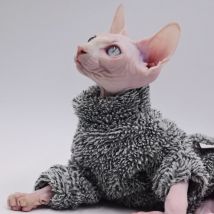 Haarlose Katzenkleidung Winter Camouflage Warm Arctic Velvet Sphynx Katzenmantel Devon Kleidung Konis Cat