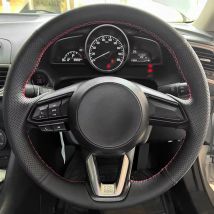 Handgenähter Mikrofaser-Leder-Lenkradbezug für Mazda 3 Axela 6 Atenza CX-5 2017 CX-3 CX-4 2018 2019 CX-9 2016