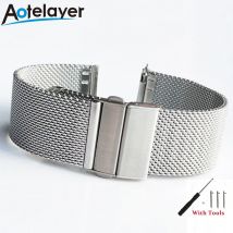 16mm 18mm 20mm 22mm Quick Release Mesh Milanese Loop Uhrenarmband Edelstahl Metall Faltschließe Handgelenkband Zubehör
