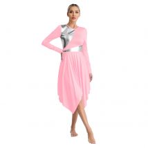 Vestido tipo túnica asimétrico para danza de alabanza para mujer, vestidos de manga larga para danza litúrgica lírica, disfraz de actuación de adoración en la Iglesia