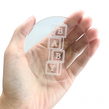 OUTBOSS Cake Decoration 3inch BABY Acrylic Board Cutter reverse Stamp Birthday Embosser Fondant  Mould Baking Tools