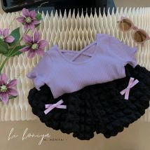 Sommer Neue Mädchen Prinzessin Anzüge Koreanischen Stil Kurzarm Top + Bowknot Knospe Shorts Zwei Stücke Sets Für Baby 1st Geburtstag Outfit