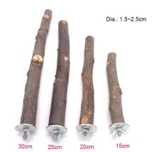 Natural Wood Pet Parrot Raw Wood Fork Tree Branch Stand Rack Squirrel Bird Hamster Branch Perches Chew Bite Toys Stick