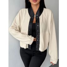 Herbst Neue frauen Mantel Streetwear Fashion Lange Ärmel Patchwork Taschen Tops Mantel Beiläufige Dünne Weibliche Vielseitig Wolle Pullover