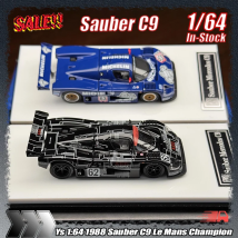 New In Stock TPC Ys 1:64 1988 Sauber C9 Le Mans Front And Rear Magnetic Opening Lid Alloy Miniature Die-Cast Car Model Toy Gifts
