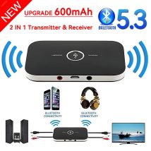 B6 2 w 1 Bluetooth 5.3 Nadajnik audio Odbiornik 3,5 mm AUX Jack RCA USB Dongle Muzyczny adapter bezprzewodowy do słuchawek samochodowych PC TV