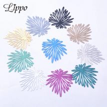 30 teile/los AD3362 38*33mm Messing Blätter Charms Bunte Anhänger Schmuck Ohrring Materialien Geeignet für DIY Ohrringe