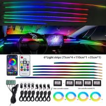 14/18/22 in 1 213 64 Color Rgb LED Interior Streamer Symphony with Remote Car Ambient Light Atmosphere Rainbow Acrylic Strip 12V