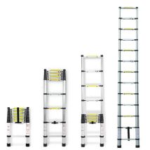 Escalera telescópica de aluminio, escalera recta extensible, escalera de extensión fácil de transportar, capacidad de 150 kg, EN131