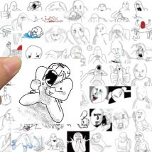 62PCS Emotional Breakdown Spoof Avatar Cartoon Sticker DIY Phone Laptop Luggage Skateboard Graffiti Decals Fun for Kid Toy