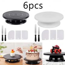 6 stücke Kuchen Plattenspieler Set Mit 2 Zuckerguss Gerade Abgewinkelt Spatel 3 Icing Glatter Schaber Kuchen Dekorieren Backen Zubehör Werkzeug