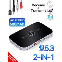 Upgraded Bluetooth 5.3 Audio Transmitter Receiver RCA 3.5mm AUX Jack USB Dongle Music Wireless Adapter For Car PC TV Headphones