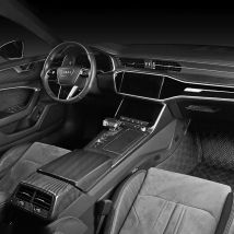 Für Audi A6L A6 A7 C8 2019 2020 2021 2022 2023 2024 Modell Carbon Grain Overlay auf Armaturenbrett, Tür, Lenkrad, Schalthebel