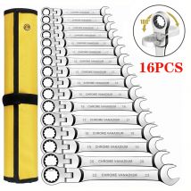Flex Head Ratcheting Wrench Set,Combination Ended Spanner kits, Chrome Vanadium Steel Hand Tools Socket Key Ratchet Wrench set