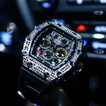 Weinfassförmige Uhr mit großem Zifferblatt für Herren, authentische mechanische High-End-Uhr, High-End-Feeling für Herren, vollautomatischer reiner Mech