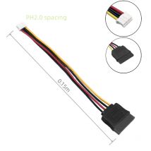 Cavo di alimentazione ITX SATA15P femmina a piccolo 4pin femmina passo PH2.0mm a SATA femmina cavo di alimentazione Sata 15cm/40cm