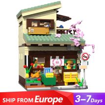 Japan Lebensmittelgeschäft Klemmbausteine Häuser Set für Erwachsene Kind, City Supermarkt Modular Buildings mit Bonsai, Hausbauset House Architecture (921 Teile) C66015W