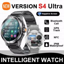 2025, neue S4 Ultra Outdoor-Sport-Smartwatch für Herren, AMOLED-Bildschirm, NFC, GPS, Kompass, Herzfrequenz, wasserdicht, Bluetooth-Anruf, Smartwatch