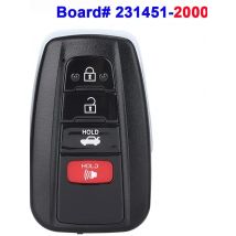 KEYECU 231451-2000 HYQ14FB Smart Keyless Remote Key Fob for Toyota Corolla 2019 2020 2021 2022 314.3MHz 4 Buttons