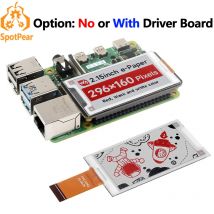 Option: Nein oder mit Treiberplatine 2,15 Zoll E-Papier-Tinte HAT+ B Rot/Schwarz/Weiß-Bildschirmanzeige für Arduino/Raspberry Pi/Jetson