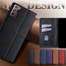 Business stoßfeste Leder-Flip-Cover für Samsung Galaxy Note 20 10 Ultra Plus Note 10 9 8 Pro Lite, magnetische Hülle, Kartenfächer