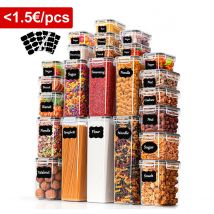 Contenitore per alimenti da cucina con coperchio ermetico, set da 24 set da 48 pezzi (24 contenitori, 24 coperchi), 0,8 L/0,32 L/0,24 L BPA gratuito