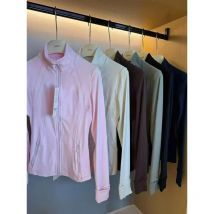 Lemon Women definiuje kurtkę siłownia jesienno-zimowa odzież wierzchnia nylonowy rozciągliwy zamek błyskawiczny bieganie joga Jogging z długimi rękawami Top kurtka polarowa