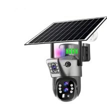 10x Zoom 4G SIM Solar Camera Outdoor 6K 12MP Three Lens HD Night Vision IP Surveillance Camera Security Protection  PTZ CCTV Cam