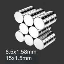 6,5 x 1,58/15 x 1,5 mm – Runder Mini-Magnet, weit verbreitet in Heimwerken, Kühlschränken, Whiteboards, Lagerhäusern, Fotowänden, sehr praktisch