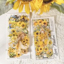 30 Stück PET-Aufkleberpaket, geformte Collage, Flaschenszene, Sonnenschein, Sonnenblume, Scrapbook-Paket, Light-by-Light-Reise, 156 x 100 mm