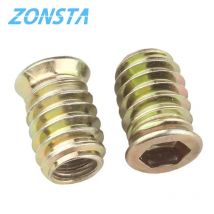 10/50pcs Zinc Alloy Iron Inside Carbon Steel Hexagon Hex Socket Drive Head Insert Nuts Threaded For DIY Wood Furniture M6 M8 M10