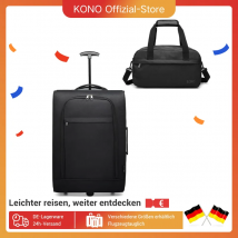 KONO Custodia leggera in tessuto a 2 marce con borsa da cabina per bagaglio a mano per Lufthansa, Eurowings, Ryanair-Nero