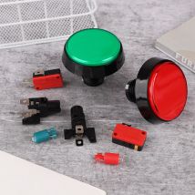 Arcade Button 60MM DC 12V LED Large Round Button 5 Color Micro Switch Button Auto Reset Button For Arcade Cabinet