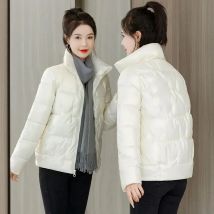 Fanan Frauen Winter Pailletten Parkas 2024 Neue Koreanische Zip-Up Warme Baumwolle Gefütterte Oberbekleidung Weibliche Solide Mode Verdicken Parka frau