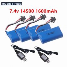 Li-Ionen-Akku 7,4 V 1600 mAh 14500 Batterien für ferngesteuerte Hubschrauber Quadcopter RC Auto LKW Spielzeugteile mit SM-3P-Stecker