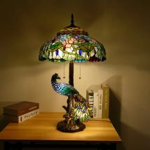 Tiffany Bunte Stehlampen Kreative Luxuriöse Antike Garten Nachttisch Wohnzimmer Restaurant Dekoration Schlafzimmer LED Tischleuchte