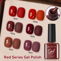 LILYCUTE Ancora Rosso Autunno Inverno Smalto per unghie gel Semi permanente Soak Off UV LED Gel Vernice per manicure Forniture per unghie