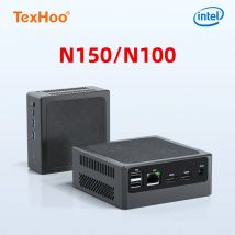 TexHoo Mini-PC Intel N150 N100 N95 unterstützt bis zu 16 GB DDR4 512 GB SSD Dual HDMI Desktop-Gaming-Computer