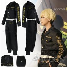 Chifuyu Matsuno Cosplay Anime Ricamo Costume Parrucca Nero Uniforme Pantaloni Cintura Revengers Halloween Party Giochi di ruolo Abiti