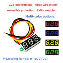 0,28 Zoll 0,28 Zoll DC 0-100 V Super Mini Digital Rot Grün Blau Gelb LED Auto Voltmeter Spannung Volt Panel Meter Batterie Monitor