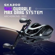 CYLIUS GKA200 Pro Baitcaster Reel Angelrolle 7,1/8,1 Übersetzungsverhältnis Leistung 6 + 1 9 kg für Bass Forelle BFS Drag ClickerReel Angelrolle