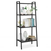 Getone Regal mit 4 Ablagen, Badregal Regal, Pflanzenregal für Badezimmer, Wohnzimmer, Küche, Büro 35x60x147 cm Schwarz
