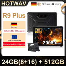 HOTWAV R9 Plus Tavolette robuste da 11'' 2K Batteria da 20080 mAh Tablet PC da 24 GB (8 + 16) 512 GB con supporto e cinturino da polso